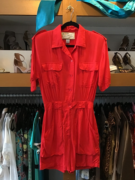 Vintage 80's Red Romper