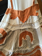 Load image into Gallery viewer, Orange &amp; White Handmade Dress