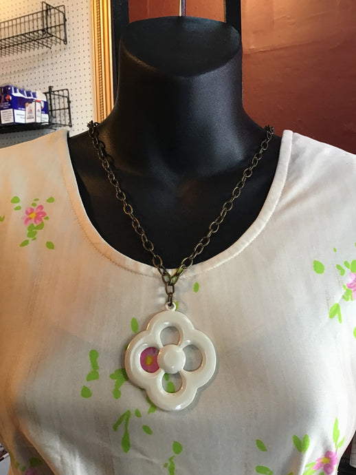 Vintage Metal Flower Necklace