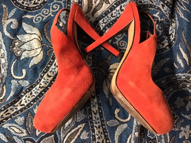 Red Suede Slingback Pump