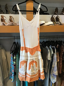 Orange & White Handmade Dress