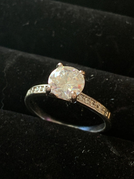 Large Diamond Ring with Diamond Band