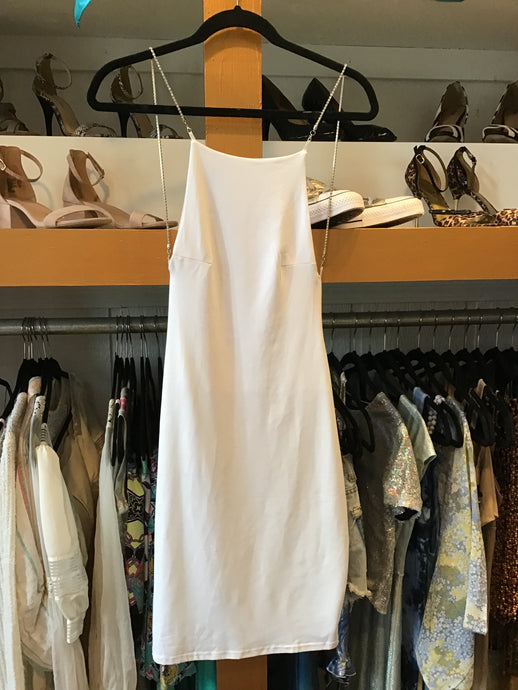 White Dress with Crystal Straps