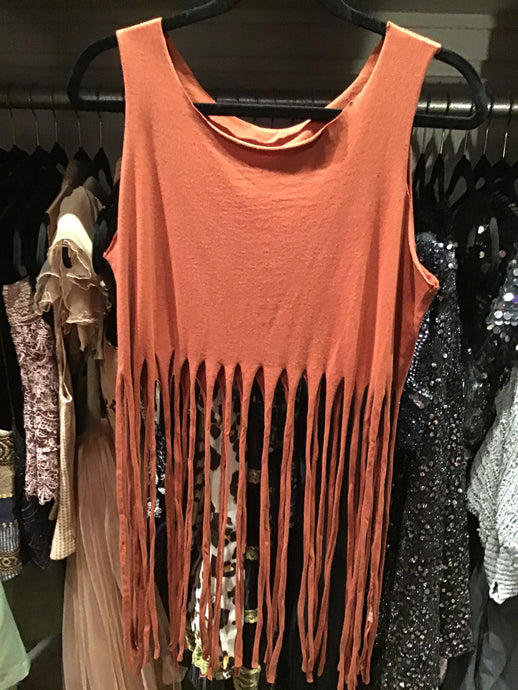 Sienna Orange Fringe Tank