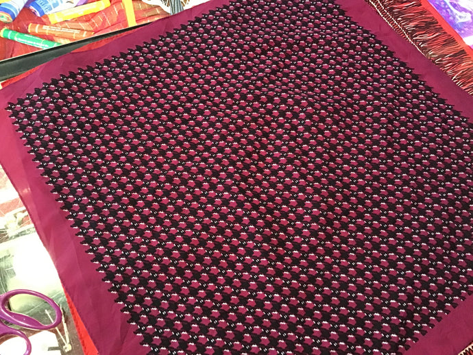 Vintage Fuchsia Houndstooth Bandana/Scarf