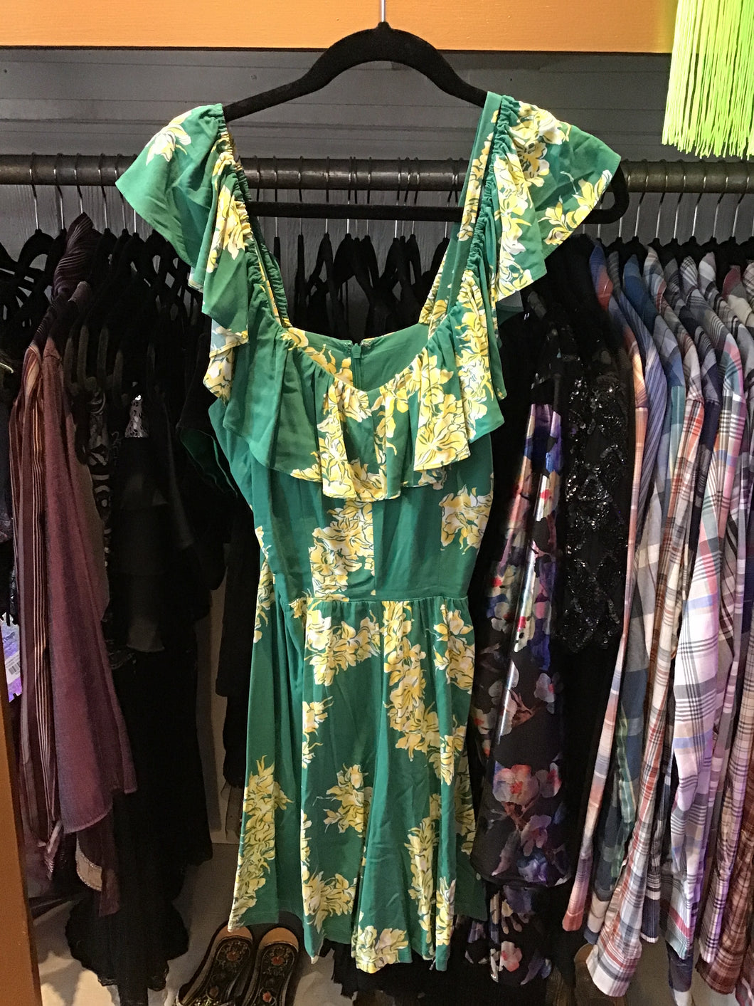 Green/Yellow Floral Romper