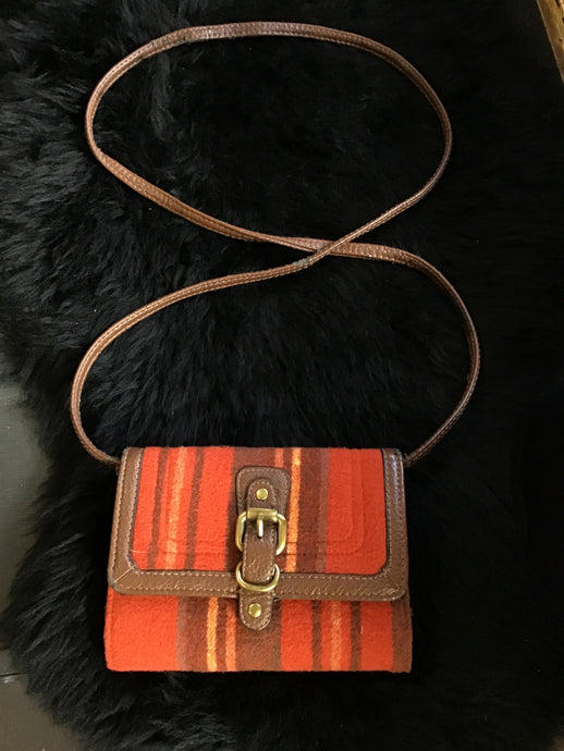 Orange Plaid Felt Purse