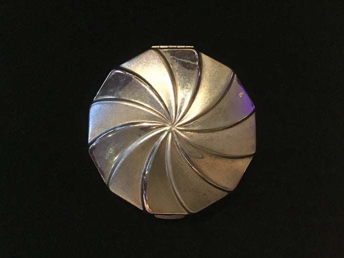 Vintage Silver Pinwheel Compact