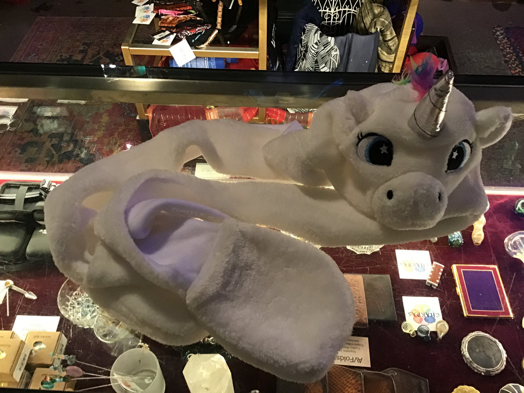 White Unicorn Scarf w/ Hood & Ears