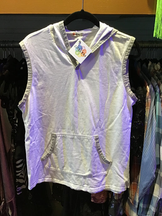 White Sleeveless Hoodie