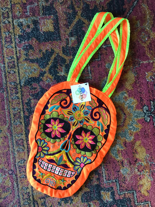 Neon Sugar Skull Tote