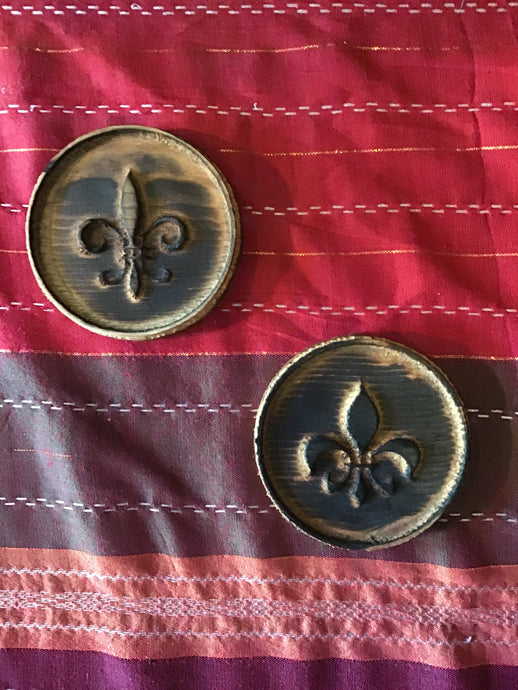Wooden Fleur De Lis Coasters