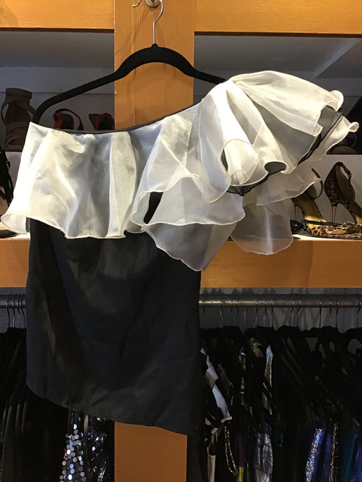 Black Top w/ White Ruffle
