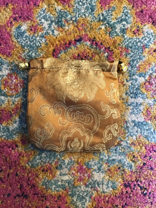 Silk Brocade Drawstring Pouch