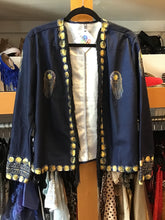 Load image into Gallery viewer, Navy Blue Fringe Jacket