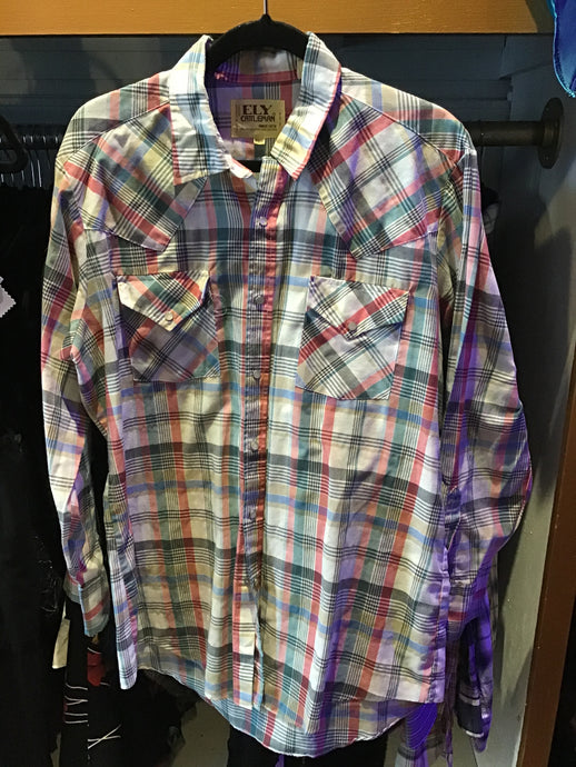 Pink/Teal Plaid Pearl Button Shirt