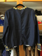 Load image into Gallery viewer, Navy Blue Fringe Jacket