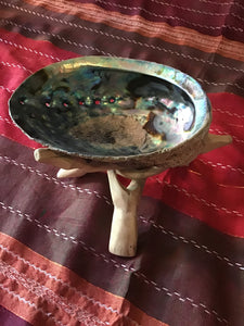 Abalone Shell w/ Wood Tri-Stand