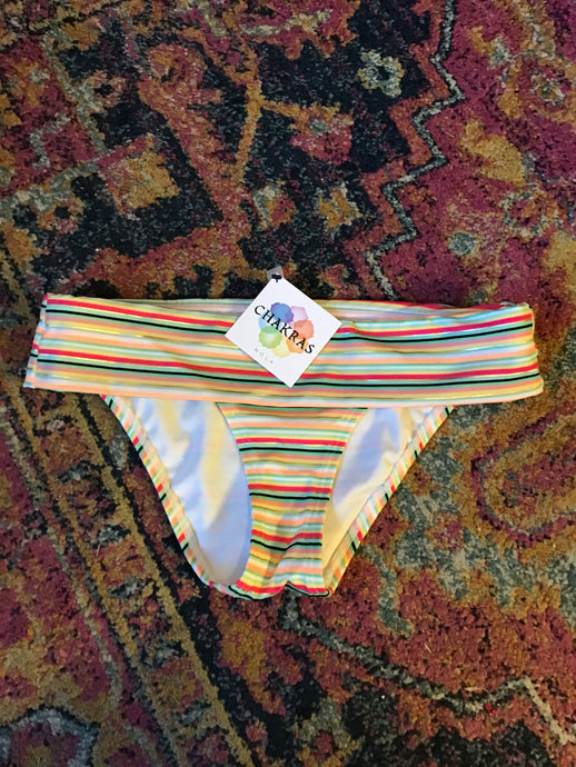 Multi-color Striped Bikini Bottoms