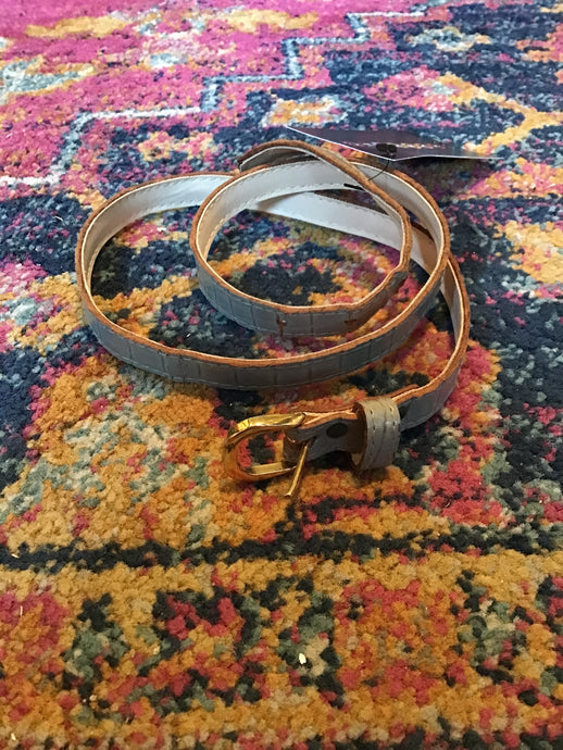 Grey Alligator Print Belt