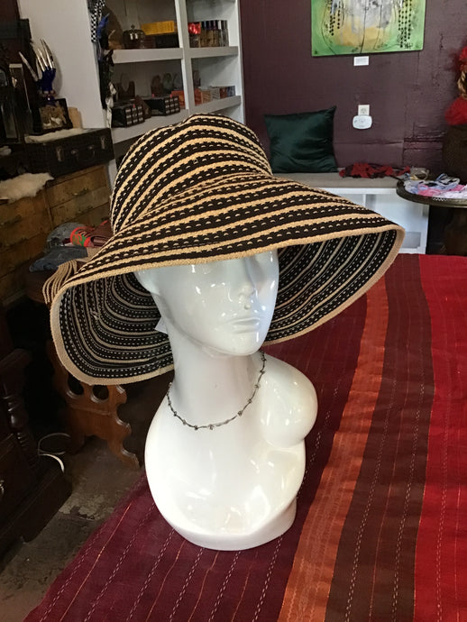 Black & White Striped Sun Hat