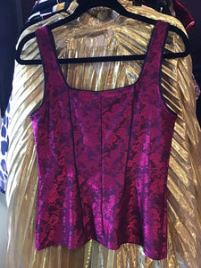 Red & Black Rose Corset Top