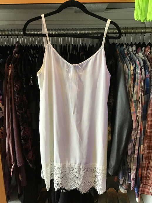 White Slip Dress w/ Lace