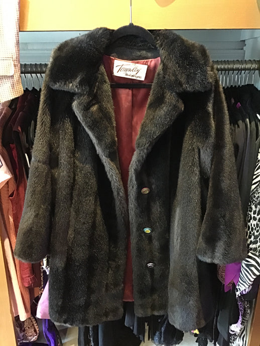 Vintage Brown Faux Mink Coat