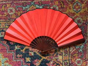 Large Wooden Fan: Red