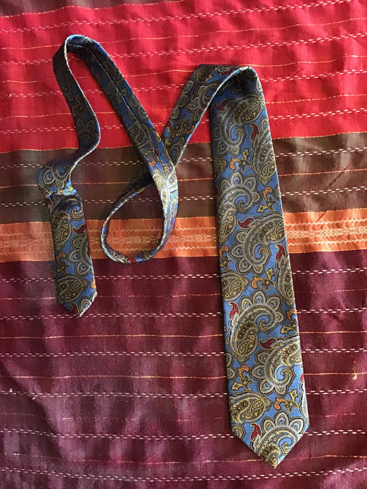 Vintage Blue Paisley Neck Tie