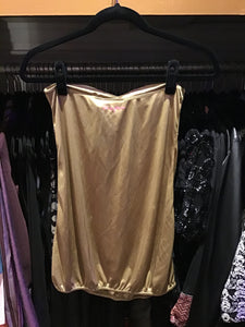 Gold Strapless Satin Top