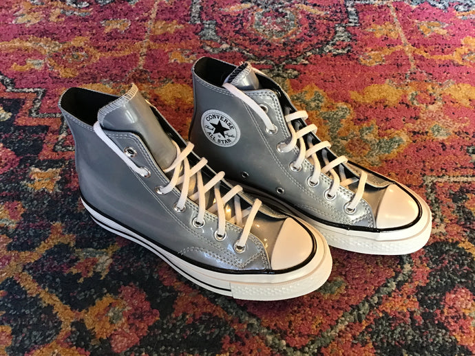 Silver Hightop Converse- Size 8.5 W