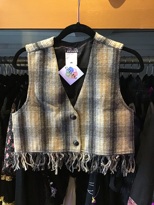JouJou Plaid Fringe Vest
