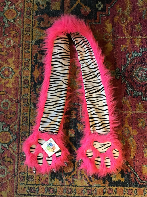 Pink Muppet Scarf with Paws
