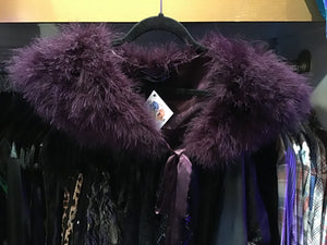 Purple Feather Shoulder Shrug