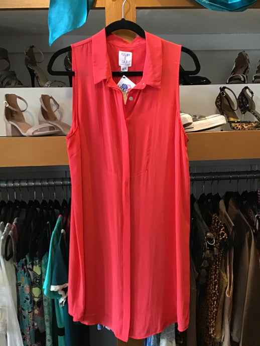 Red Silk Tunic Dress