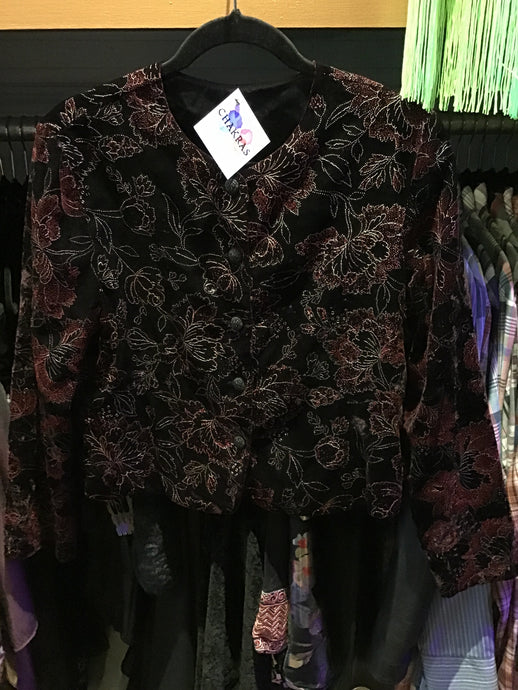 Vintage Floral Velvet Top