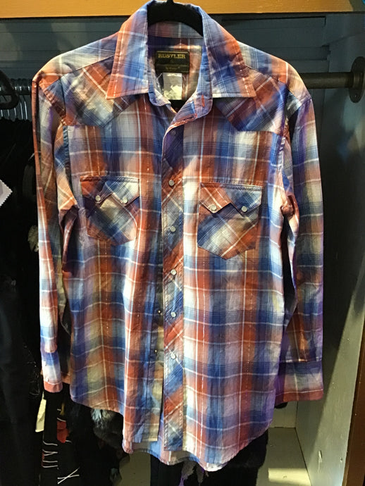 Red/Blue Plaid Pearl Button Shirt
