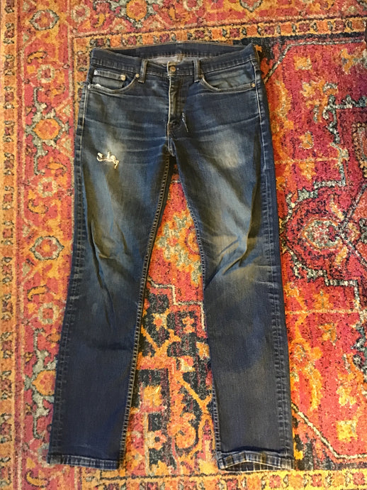 Lightly Torn Blue Jeans