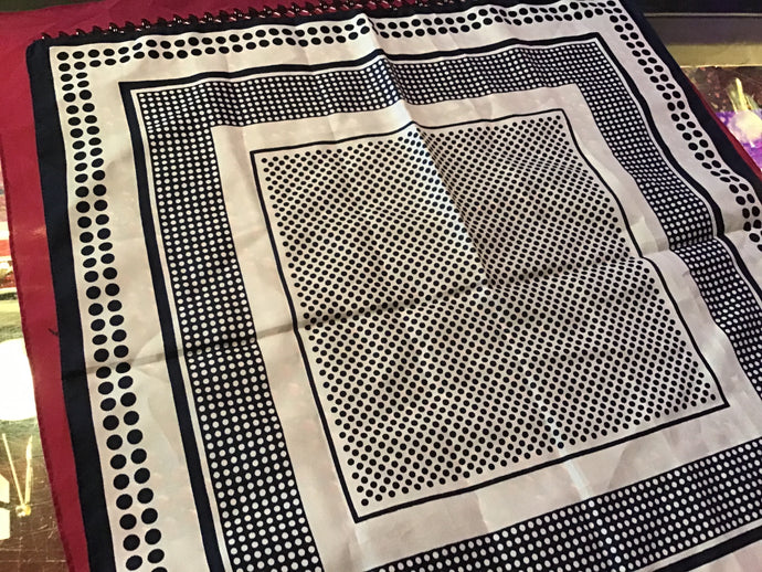 Vintage Navy & White Dots Bandana/Scarf