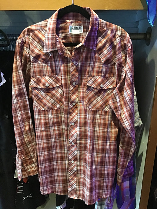 Red Plaid Pearl Button Shirt