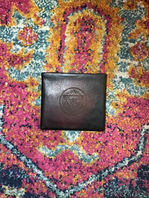 AVFolds: Leather Wallet - Sacred Geometry