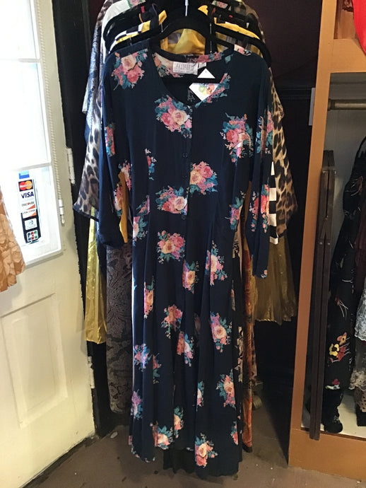 Navy Blue Floral Maxi