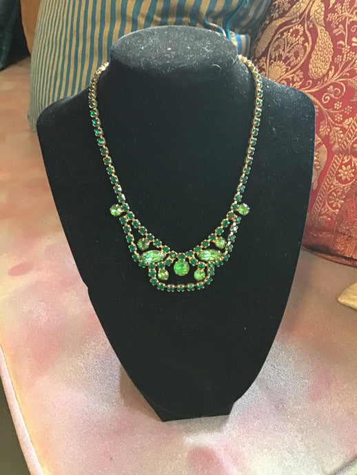 Green Bejeweled Necklace