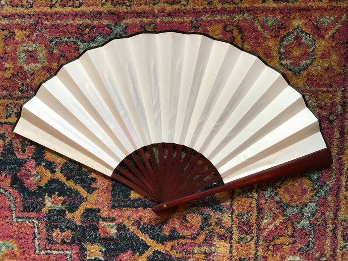Large Wooden Fan: White