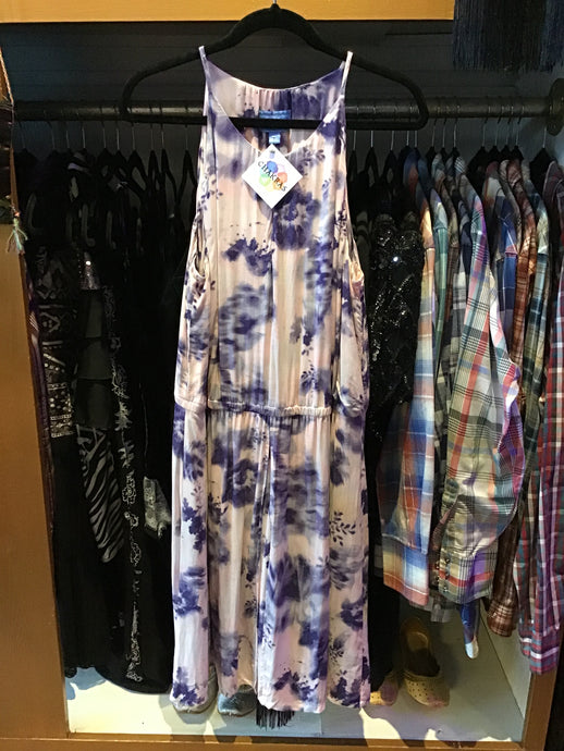 Pink/Blue Floral/Tie-Dye Dress