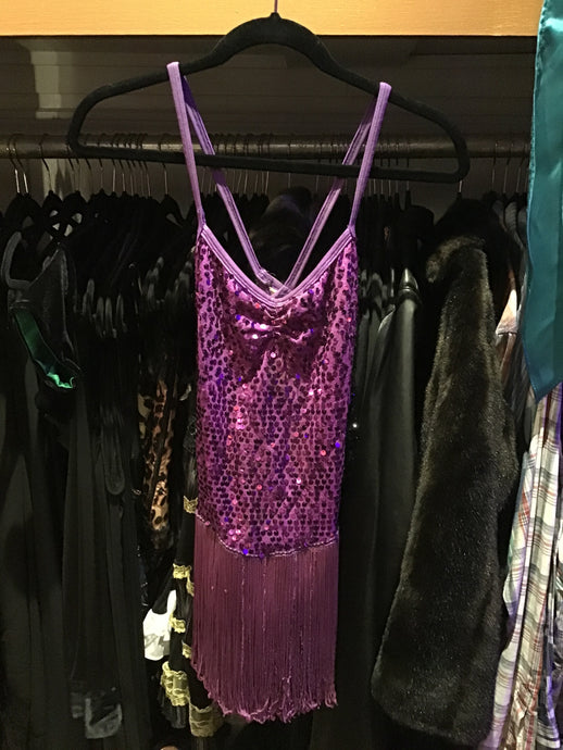 Purple Sequins/Fringe Leotard