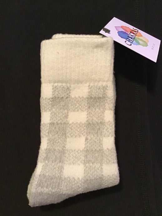 White/Gray Cozy Socks