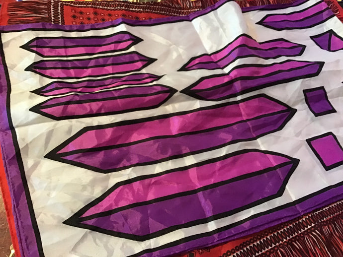 Vintage Purple Geometric Scarf