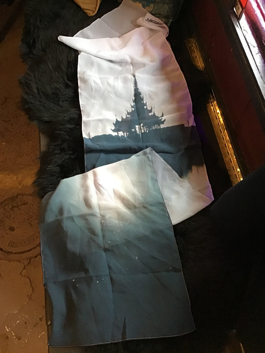 Snowy Abstract Forest Scarf